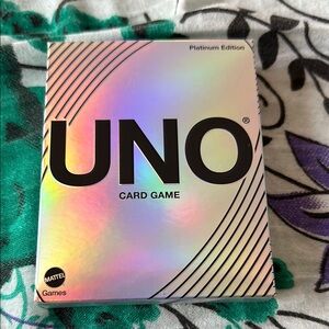 Mattel Silver UNO Card Game Holographic Edition